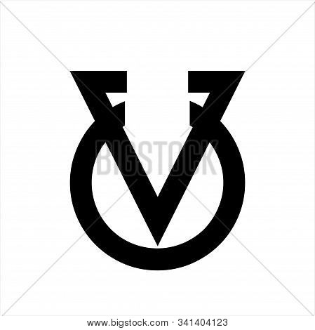 Line Art Uv, Vu, Vou Initials Simple Geometric Company Logo
