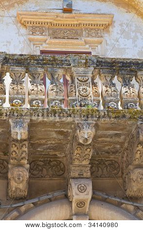 Andrichi-Moschettini palace. Martano. Puglia. Italy.