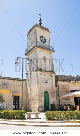 Clocktower. Martano. Puglia. Italy.