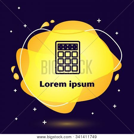 Black Line Password Protection And Safety Access Icon Isolated On Blue Background. Security, Safety,