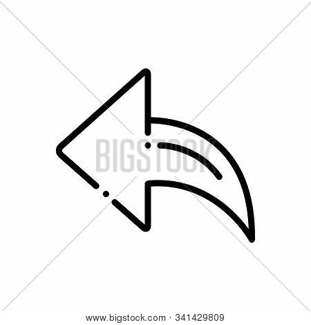 Black Line Icon For Backarrow Direction Symbol Pointer Left Shape