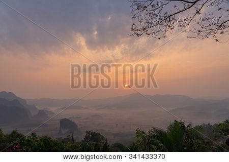 Beautiful Morning View Of Phulangka With Foggy Environment, The Travel Destination For Tourism In Ph