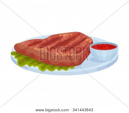 Traditional Mexican Food Served On Plate Vector Illustration