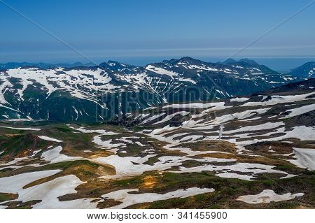 Panoramic View Of The City Petropavlovsk-kamchatsky And Volcanoes: Koryaksky Volcano, Avacha Volcano