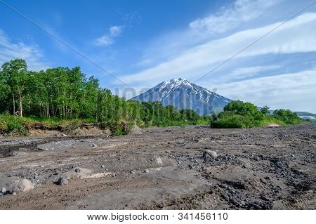 Panoramic View Of The City Petropavlovsk-kamchatsky And Volcanoes: Koryaksky Volcano, Avacha Volcano