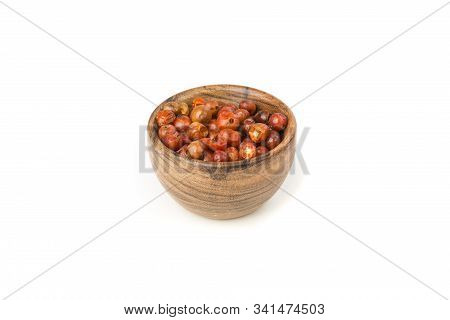 Handful Of Red Spicy Tiny Round Chile Tepin Peppers
