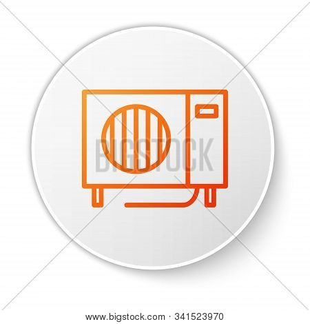 Orange Line Air Conditioner Icon Isolated On White Background. Split System Air Conditioning. Cool A