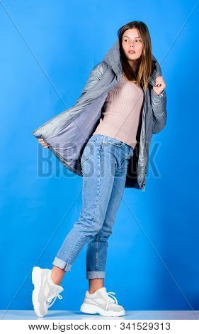 Look Fashionable. Street Style. Girl Wear Fashion Clothes. Winter Outfit Concept. Modern Style. Aest