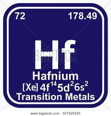 Hafnium Periodic Table Of The Elements Vector Illustration Eps 10.