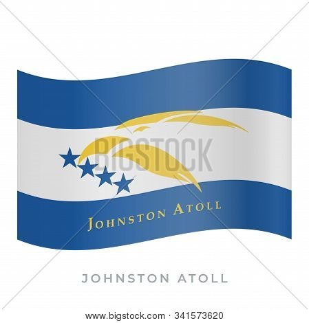 Johnston Atoll Waving Flag Vector Icon. Vector Illustration Isolated On White.