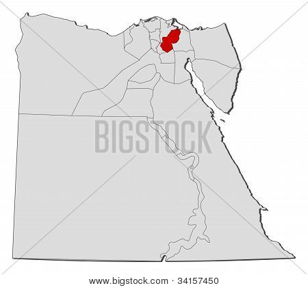Carte de l'Égypte, Sharqia mis en évidence