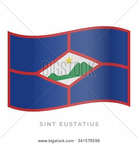Sint Eustatius Waving Flag Vector Icon. Vector Illustration Isolated On White.