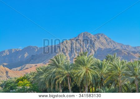 The Hajar Mountains South Of Ras Al Khaimah. Near The Border Of Oman In United Arab Emirates.