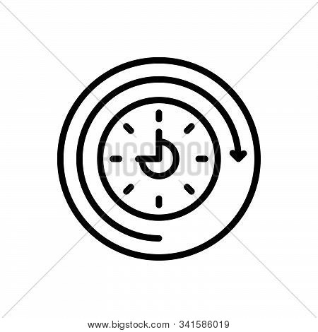 Black Line Icon For Future Forthcoming Next Coming Incoming