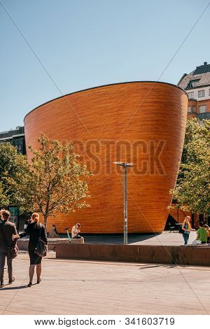 Helsinki, Finland - June 30, 2019: The Kamppi Chapel, Also Known As The Chapel Of Silence, Is A Chap
