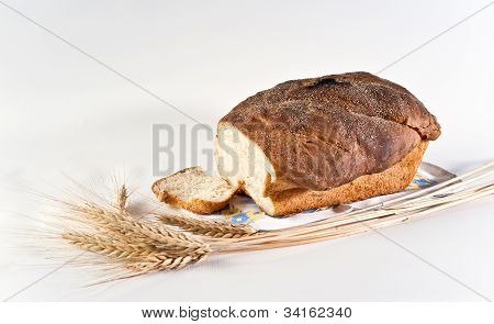 Brødet og skive hvedebrød med Stenpikker
