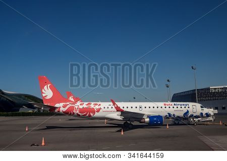 Istanbul, Turkey - July 30 2019: Modern Airplane Of Buta Airways Parked At Heydar Aliyev Internation