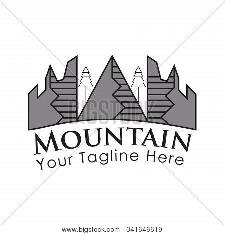 Mountain Logo Design Concept. Black Mountain Design