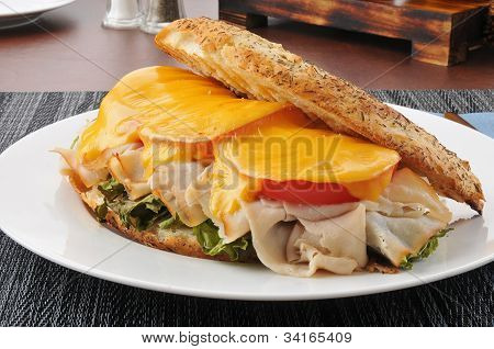 Åbne over for Tyrkiet Panini på Focaccia brød