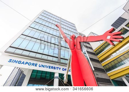 Singapore-14 Dec 2019: Singapore University Of Social Sciences Suss Gate Area View