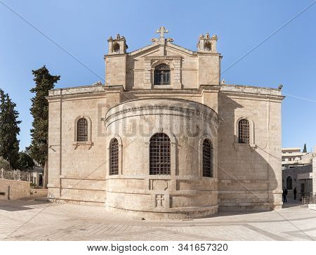 Jerusalem, Israel, December 28, 2018 : The St. Nicholas Church From The Roof Of The House In Bay Jal