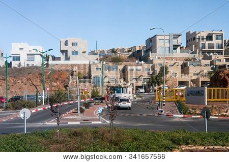 Jerusalem, Israel, December 28, 2018 : Guarded Entrance To Gilo District In Jerusalem, Israel