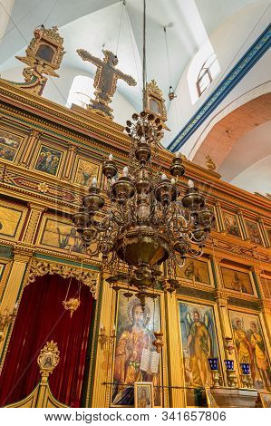 Jerusalem, Israel, December 28, 2018 : The Interior Of The St. Nicholas Church In Bay Jala - A Subur