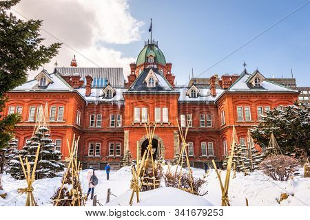 Sapporo, Japan at the Former Hokkaido Government offices during winter.