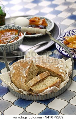 homemade khobz, traditional moroccan flatbread