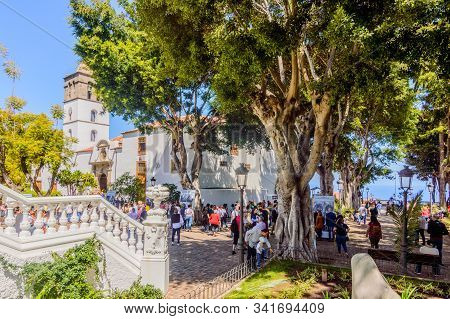 Beautiful Church Of San Marcos In The Village Of Icod De Los Vinos. April 14, 2019. Icod De Los Vino