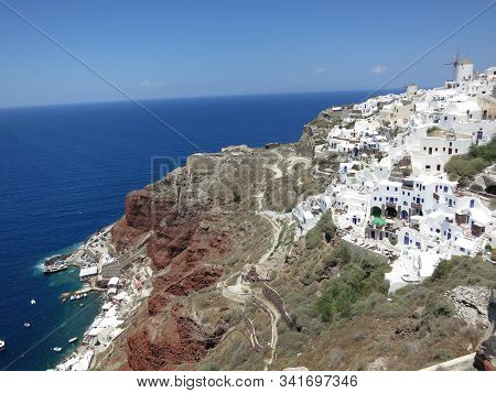 Beautiful View Of The Mountains,  Houses  And The Bay
