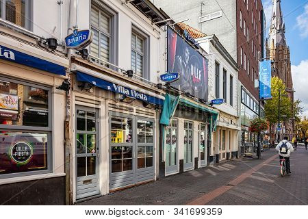 Stratumseind. Eindhoven, Netherlands. Shops At Daylight