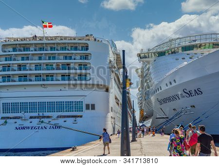 Basseterre, Saint Kitts - December 10, 2018: Port Zante Is The Harbour In Basseterre, Saint Kitts, W
