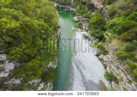 Tara River Canyon, Mountains And Forests Around In The Durmitor Nature Park, Montenegro
