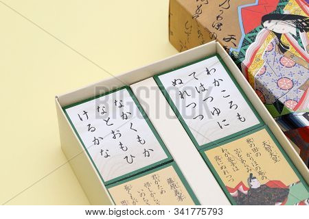 Kagawa, Japan - Dec 22, 2019 : A Photo Of Traditional Japanese Cards, Hyakunin Isshu Karuta Is A Cla
