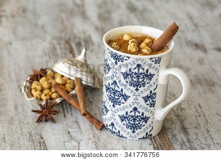 Boza Or Bosa, Traditional Turkish Drink With Roasted Chickpea Boza Or Bosa, Traditional Turkish Drin