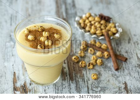 Boza Or Bosa, Traditional Turkish Drink With Roasted Chickpea Boza Or Bosa, Traditional Turkish Drin