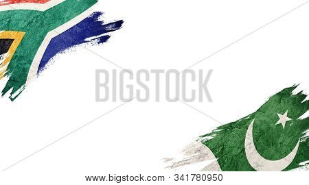 Flags Of South Africa And pakistan On White Background