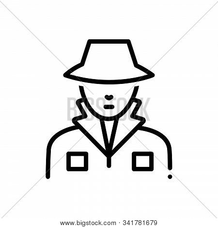 Black Line Icon For Agent Scout Fink Advisor Snoopspotter