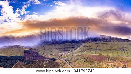 The Dramitic Mountains Surrounding The Gleniff Horseshoe Drive In County Sligo - Ireland