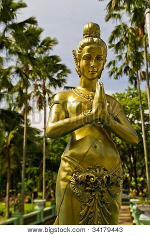 Molded Figure In A Garden ,