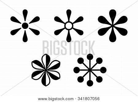 A Set Of Black Asterisks On The White Background