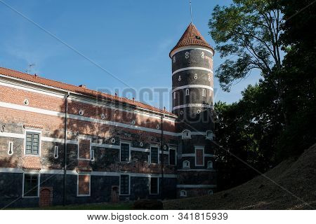 Vytenai, Lithuania - June 9, 2018: The Tower Of Panemune Castle, Built 1604-1610 In Renaissance Styl