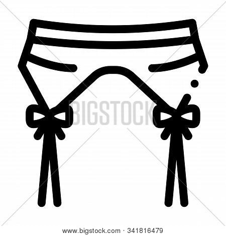Suspender Belt Icon Vector. Outline Suspender Belt Sign. Isolated Contour Symbol Illustration