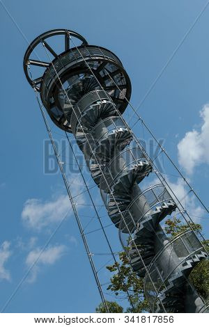 Krekenava Observation Tower With Spiral Stairs And The Observation Deck.krekenava, Lithuania