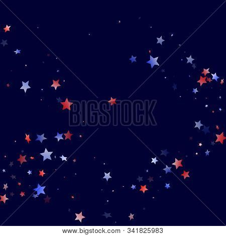 American Independence Day Stars Background. Confetti In Usa Flag Colors For Independence Day.  Cool 