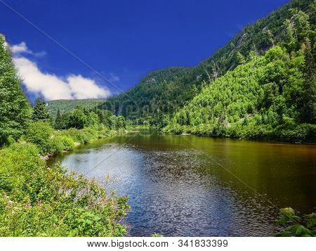River By The Train Station In Agawa Canyon, On, Canada