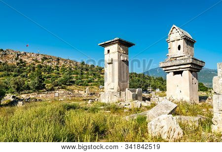 Ruins Of The Ancient City Of Xanthos. Unesco World Heritage In Turkey