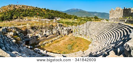 Ruins Of The Roman Amphitheater At Xanthos. Unesco World Heritage In Turkey