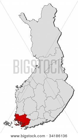 Mapa da Finlândia, Finlândia destacada adequado